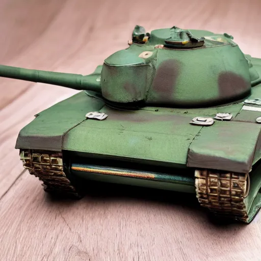 Prompt: book in the shape of a tank, photo