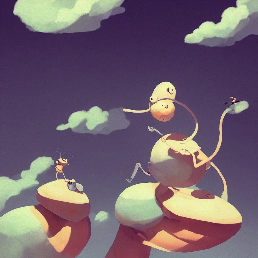 Prompt: A snail looking up to the sky to climb a large flow of the, art by Goro Fujita, ilustration, concept art, sharp focus, ArtStation and deviantart