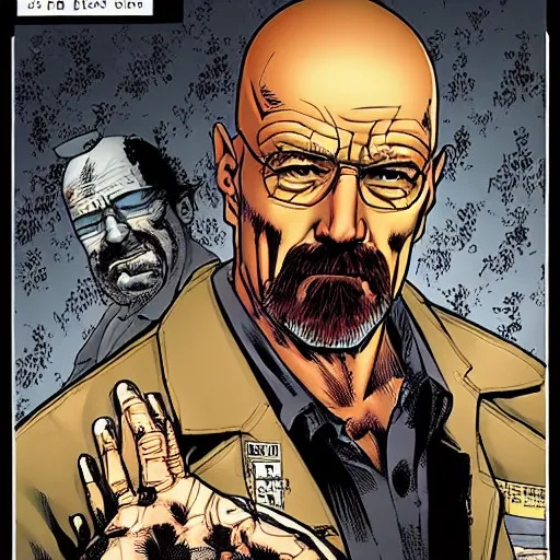 Image similar to dark gritty breaking bad comic book by Garth Ennis