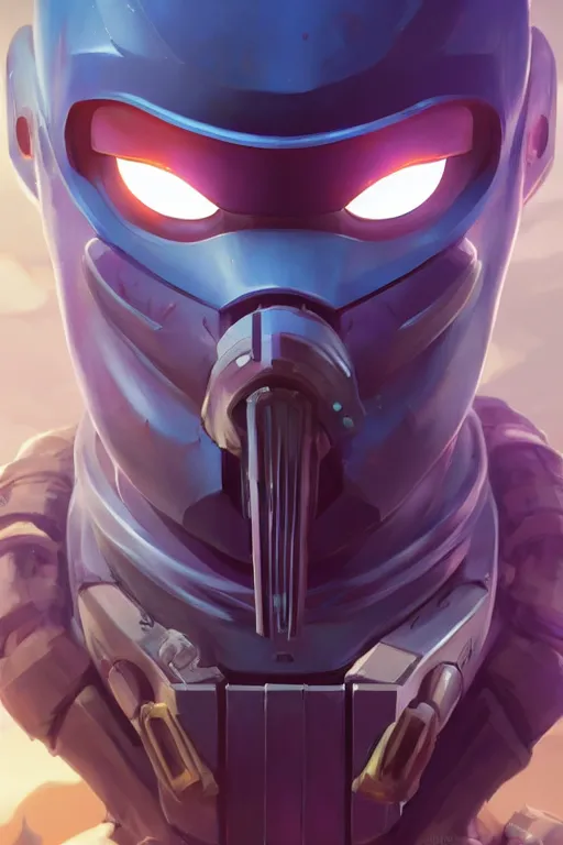 Image similar to epic mask helmet robot ninja portrait stylized as fornite style game design fanart by concept artist gervasio canda, behance hd by jesper ejsing, by rhads, makoto shinkai and lois van baarle, ilya kuvshinov, rossdraws global illumination radiating a glowing aura global illumination ray tracing hdr render in unreal engine 5