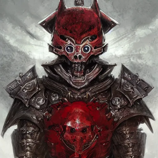 Image similar to angry anthropomorphic shiba inu, wearing berserk anime skull knight armor and sword, blood aura red light, fantasy, dark, portrait art by donato giancola and greg rutkowski, realistic face, digital art, trending on artstation, symmetry