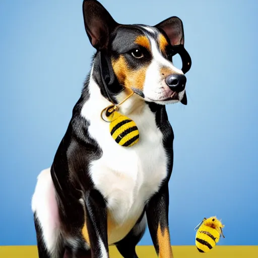 Image similar to dog with a bee as amber heard