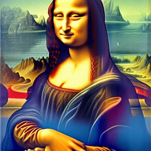 Prompt: painting of the Mona Lisa made by Zdzisław Beksiński