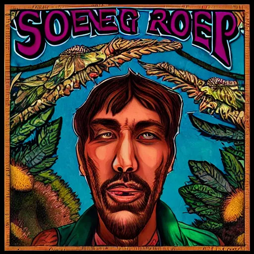 Prompt: stoner album cover art by arik roper