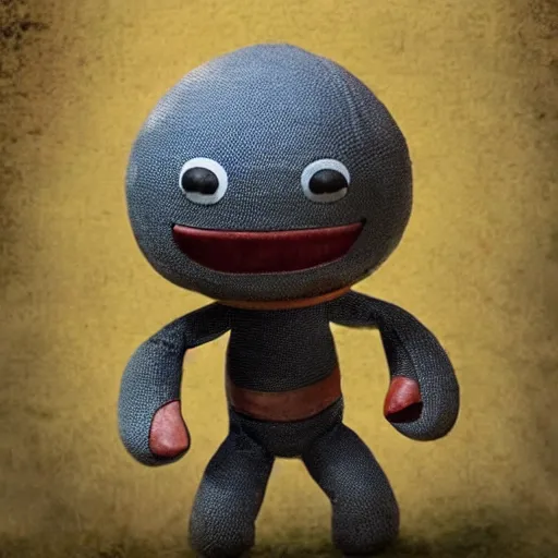 Prompt: historical photo of Sackboy in Vietnam