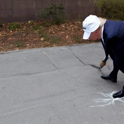 Image similar to donald trump sniffing spray paint