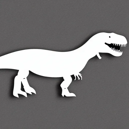 Image similar to a die - cut sticker of a t - rex on a white background, black and white