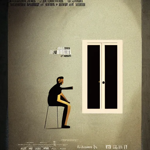 Image similar to poster for a short dramatic film called'liminal '. the poster follows the concept of liminality and the center element is a tiny wooden door and a mysterious figure. movie poster, advertisement, high detail, sharp, trending on artstation