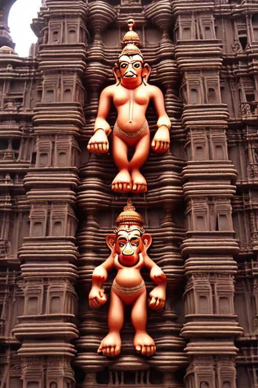 Prompt: high quality 3 d baroque biomorphic hanuman! buildings in mumbai!!, highly detailed, cinematic smooth, berenice abbott & john j. park, dramatic morning light, very wide shot, high angle, uhd 8 k, sharp focus