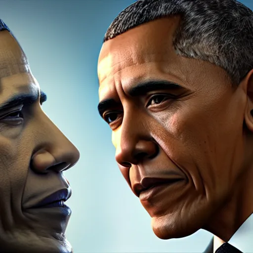 Image similar to hyperrealistic obama, by istvan sandorfi & thomas eakes & xiang duan, perfect facial symmetry, dim volumetric cinematic lighting, photorealistic, 8 k octane comprehensive render, post - processing, extremely hyper - detailed, intricate, lifelike texture, epic composition, masterpiece, stunning!!,