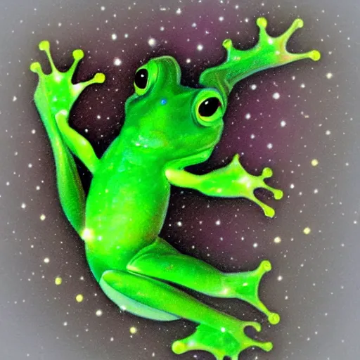 Image similar to a nebula in the shape of a frog