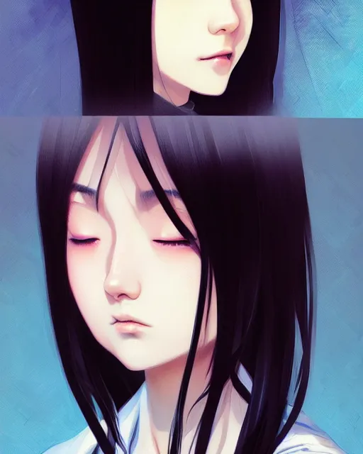 Image similar to a comic portrait of a japanese horror girl, fine - face, realistic shaded perfect face, fine details. night setting. very anime style. realistic shaded lighting poster by ilya kuvshinov katsuhiro, magali villeneuve, artgerm, jeremy lipkin and michael garmash, rob rey and kentaro miura style, trending on art station