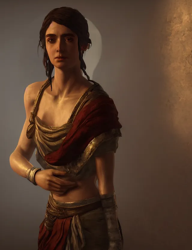 Image similar to portrait of a greek antique girl, 8 k uhd, unreal engine, octane rendering in the artistic style of finian mcmanus, john park and greg rutkowski