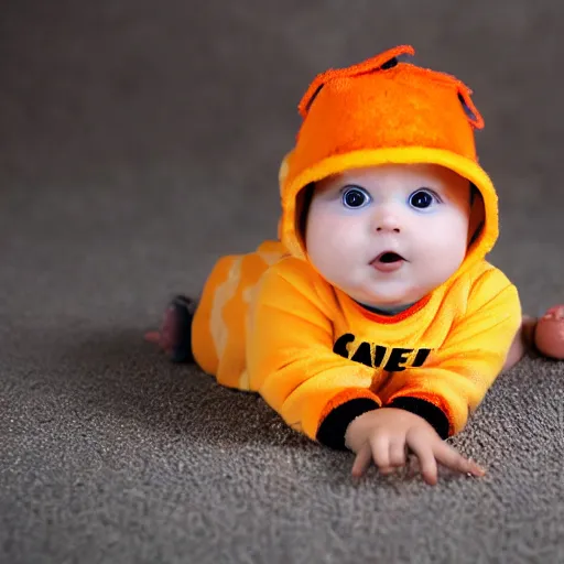 Prompt: photography cute baby chick dressed as an inmate