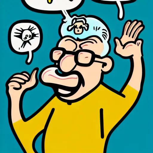 Image similar to crazy - rant - grandpa - frick as an nft - comic - art made by pop wonder, svg comic style, vector - artwork made in adobe - illustrator