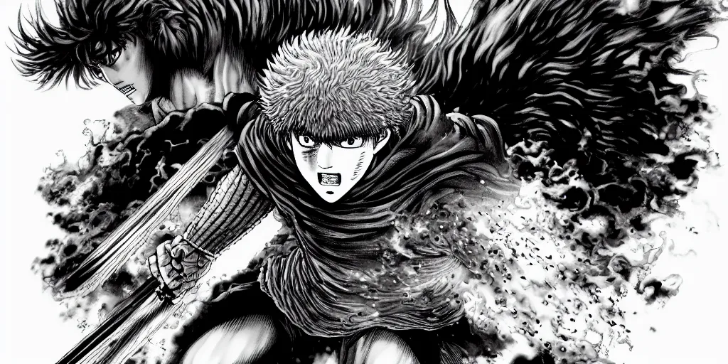 Image similar to exploding eyes, berserk, 4 k resolution, comic style ， by miura kentaro, ultra detailed,