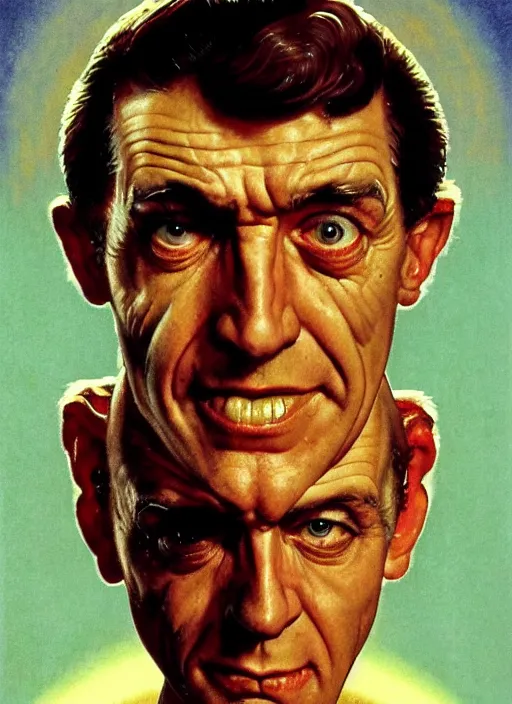 Image similar to head and shoulders portrait of joe egan as a pulp science fiction alien in the sun , by norman rockwell