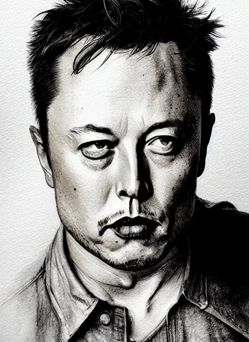 Image similar to portrait, Elon Musk, watercolor, dramatic lighting, cinematic, establishing shot, extremly high detail, foto realistic, cinematic lighting, pen and ink, intricate line drawings, by Yoshitaka Amano, Ruan Jia, Kentaro Miura, Artgerm, post processed, concept art, artstation, matte painting, style by eddie mendoza, raphael lacoste, alex ross