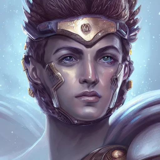 Image similar to portrait of an ancient roman space warrior, D&D, fantasy, elegant, hopeful, muscular, highly detailed, digital painting, artstation, concept art, smooth, sharp focus, illustration