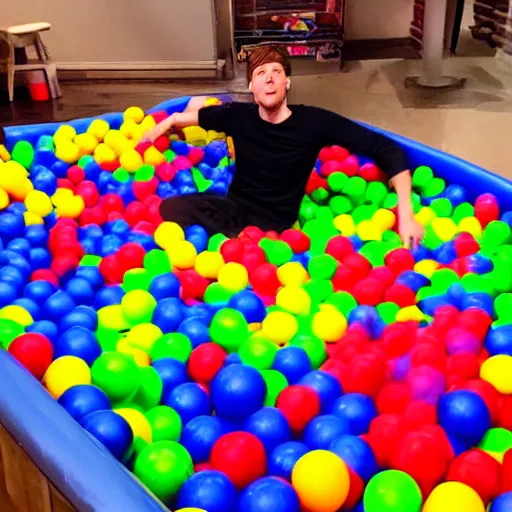 Prompt: Jerma985 playing in a ball pit