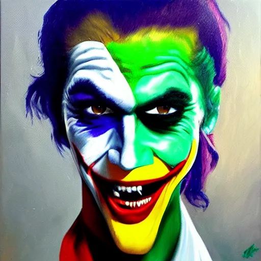 Prompt: zendaya as the joker, oil painting, high detail,