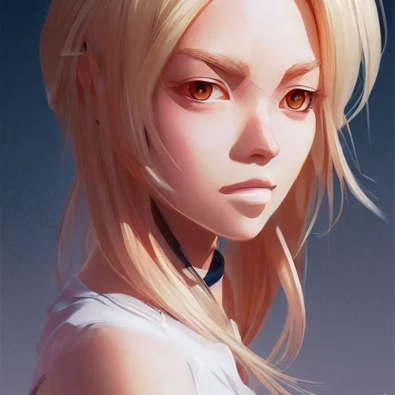 Prompt: woman blond portrait, art by studio ghibli and greg rutkowski and artgerm and ilya kuvshinov, portrait, d & d, fantasy, highly detailed, digital painting, headshot, trending on artstation, concept art, sharp focus, illustration