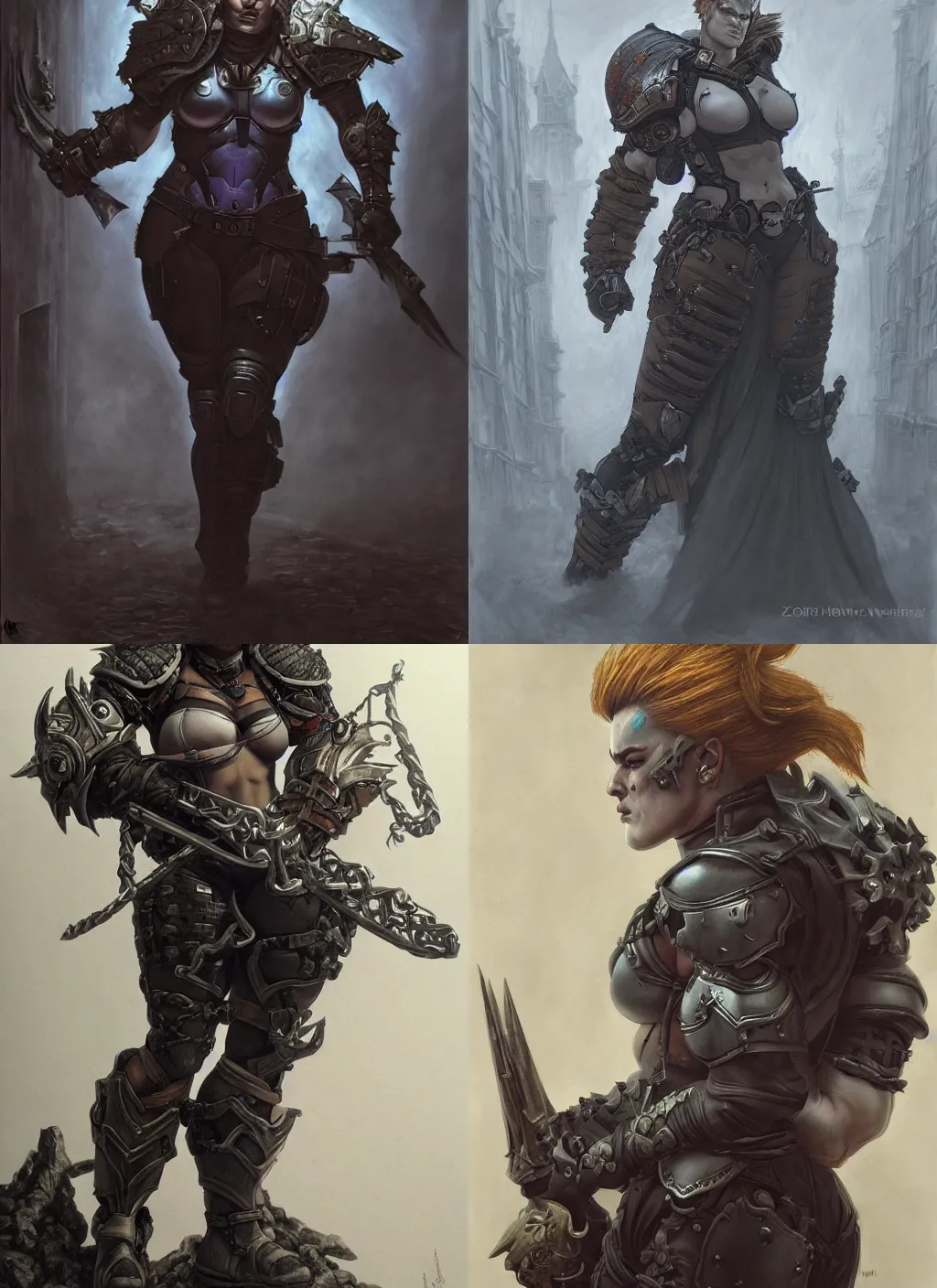 Prompt: zarya from overwatch as a dark souls character, gloomy atmosphere, hyperdetailed, intricate, donato giancola, medium shot