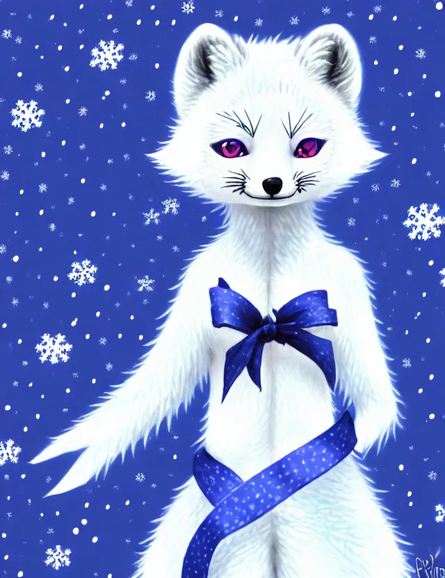 cute arctic fox drawing