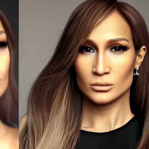 Image similar to gummy bear j - lo lookalike, portrait photography, unreal engine