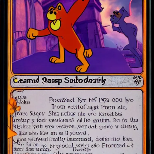 Prompt: scooby doo magic the gathering card, high quality scan