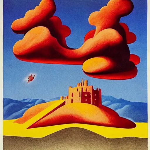 Image similar to A beautiful installation art of a castle in the clouds. by Michael Heizer, by Leonetto Cappiello hyperdetailed