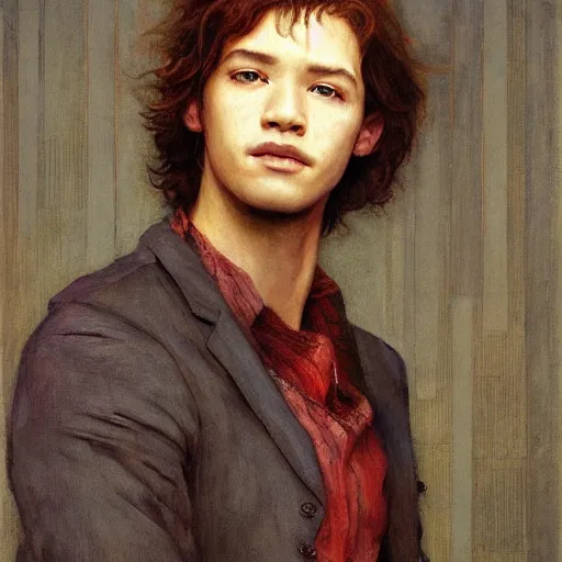 Prompt: a masterpiece full body portrait a beautiful Ross in Friends, by Edgar Maxence and Ross Tran and Michael Whelan