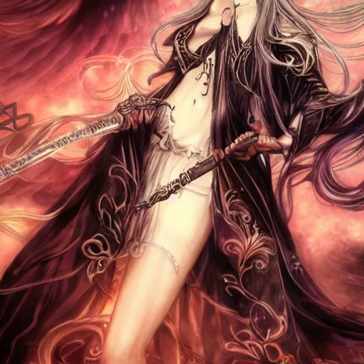 Image similar to Luthien in the style of Ayami Kojima, wallpaper