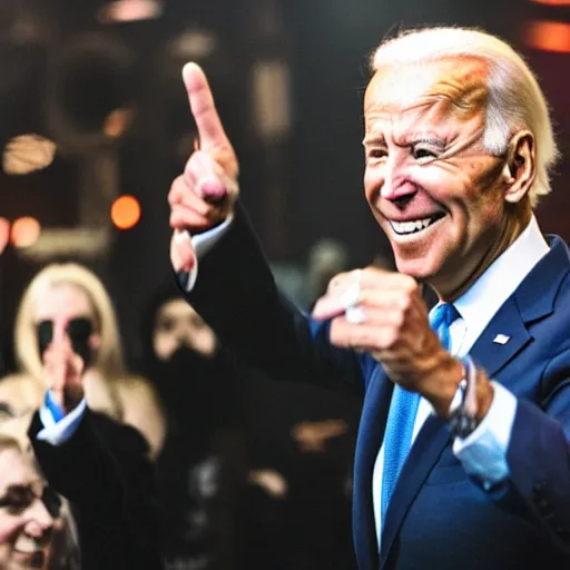 Prompt: Joe Biden dancing at a rave