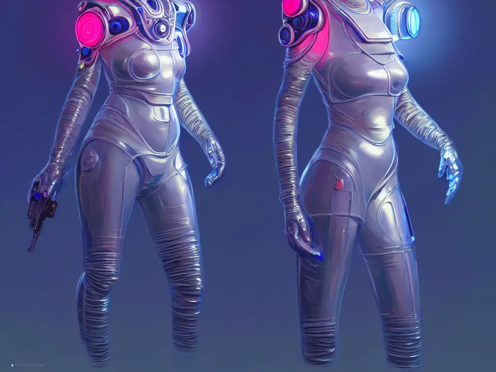 Image similar to portrait futuristic planet venus police uniform female, in a future huge spaceship internal, neon light, ssci - fi and fantasy, intricate and very very beautiful and elegant, highly detailed, digital painting, artstation, concept art, smooth and sharp focus, illustration, art by tan zi and ayanamikodon and alphonse mucha and wlop