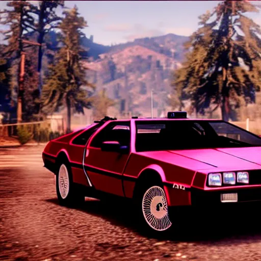 Image similar to dmc 1 2 delorean in red dead redemption 2