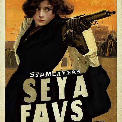 Prompt: spy movie action heroine by alfred stevens