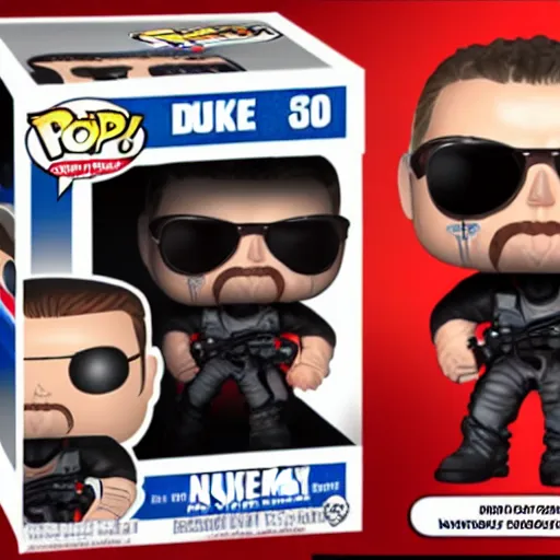 Image similar to duke nukem funko pop vinyl figure, photo realistic, highly detailed,