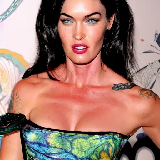 Prompt: Lisa Frank Megan Fox