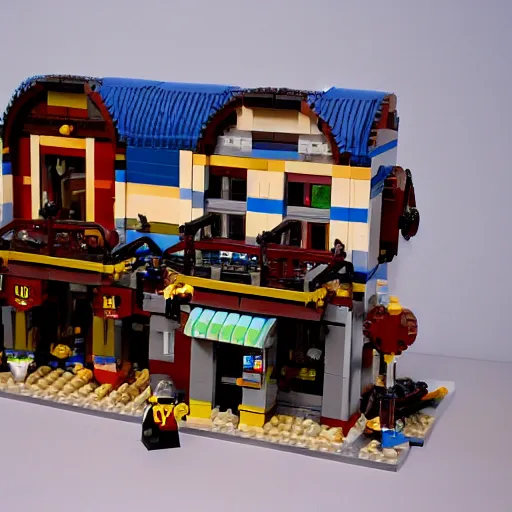 Prompt: lego abandoned wild west town