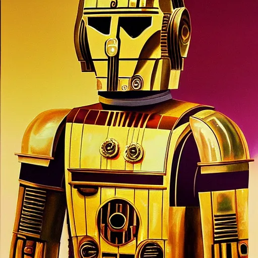 Prompt: painting of c - 3 p 0, cg society