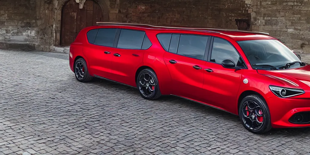 Prompt: “2022 Alfa Romeo Minivan, red”