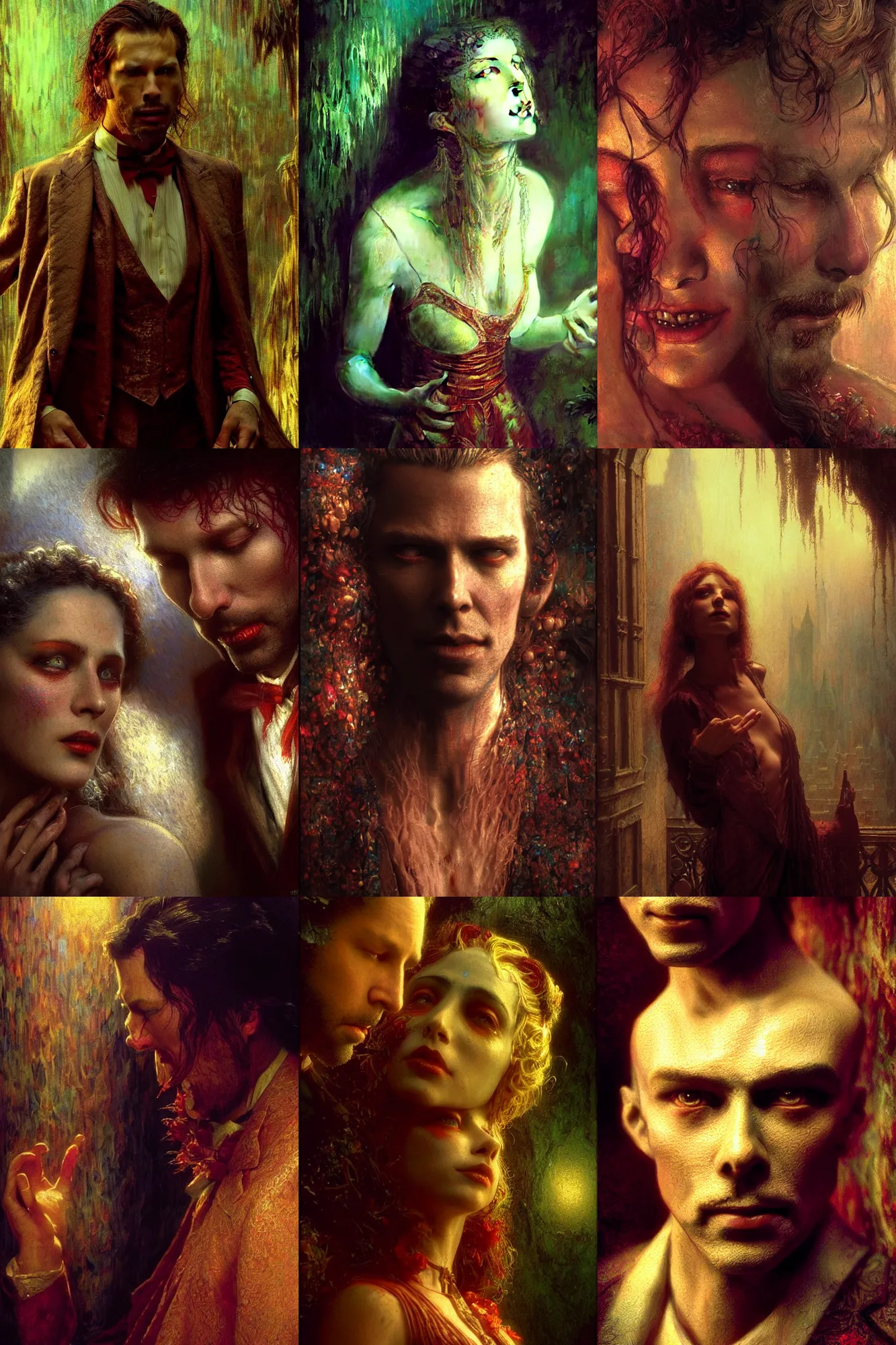 Prompt: alton mason vibrant aesthetic highly detailed photography by gaston bussiere, characters with hyperrealistic highly detailed faces, from bram stoker's dracula 1 9 9 2 by joe dante and denis villeneuve and gregory crewdson style with many details by craig mullins. volumetric natural light hyperrealism photo on dsmc 3 system