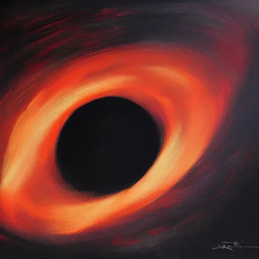 Prompt: black hole, impressionist, two colors