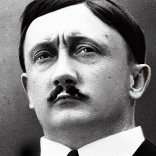 Image similar to the adult child of adolf hitler and vladimir putin