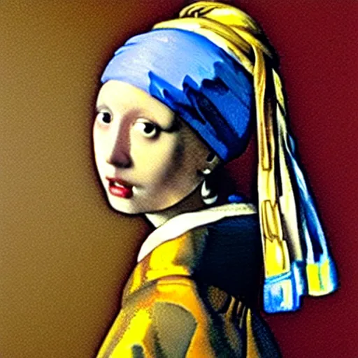 Prompt: Catl with a Pearl Earring, byJohannes Vermeer