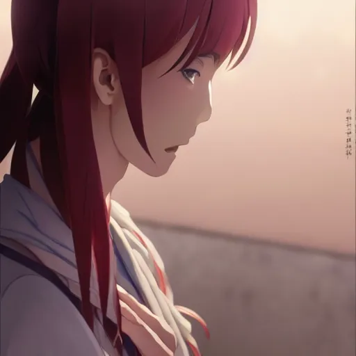 Image similar to a film still portrait of a kasane teto, finely detailed features, closeup at the faces, perfect art, at an ancient city, gapmoe yandere grimdark, trending on pixiv fanbox, painted by greg rutkowski makoto shinkai takashi takeuchi studio ghibli, akihiko yoshida