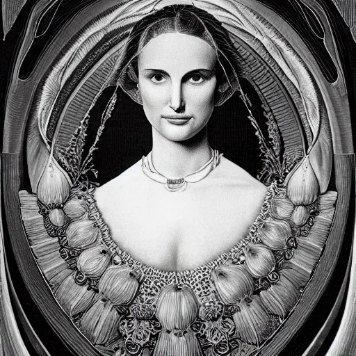 Image similar to portrait of natalie portman by ernst haeckel