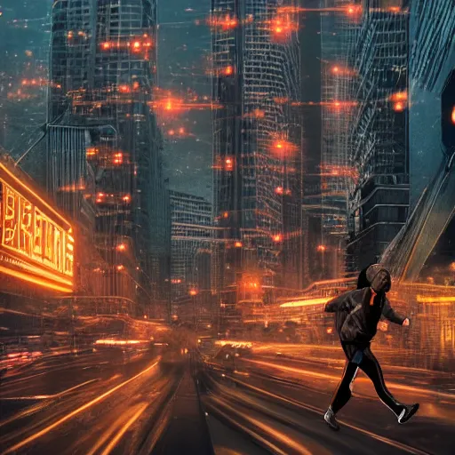 Prompt: bunch of people running away from bitcoin in the city, hyper detailed, trending on artstation, cinematic composition hdr, 8 k, beautiful lighting, sharp details, digital art
