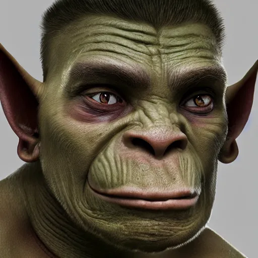 Image similar to a detailed portrait of a child orc boy, fantasy art illustration, incredibly highly detailed and realistic, 8 k, sharp focus